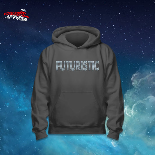 Black Futuristic Apparel Rhinestone Hoodie