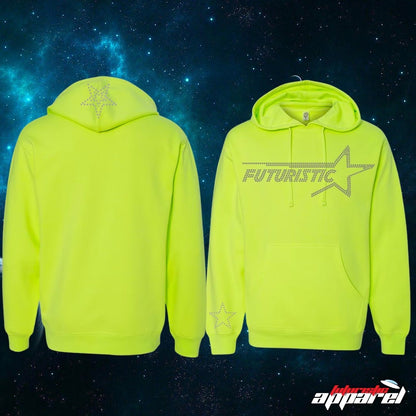 Green Neon Futuristic Rhinestone Hoodie